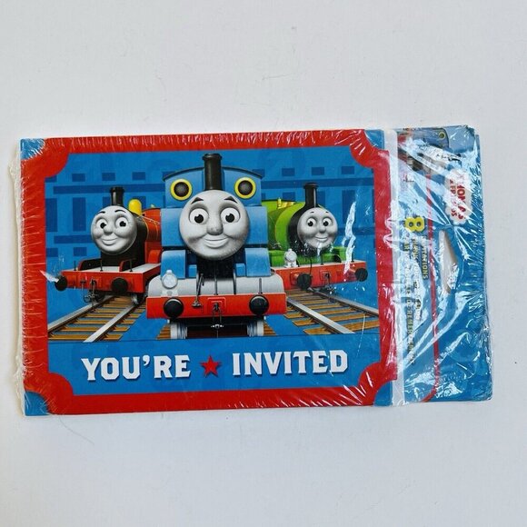 Thomas and Friends Train 8 Invitations 8 Thank You Post Cards 8 Envelopes - Picture 1 of 5